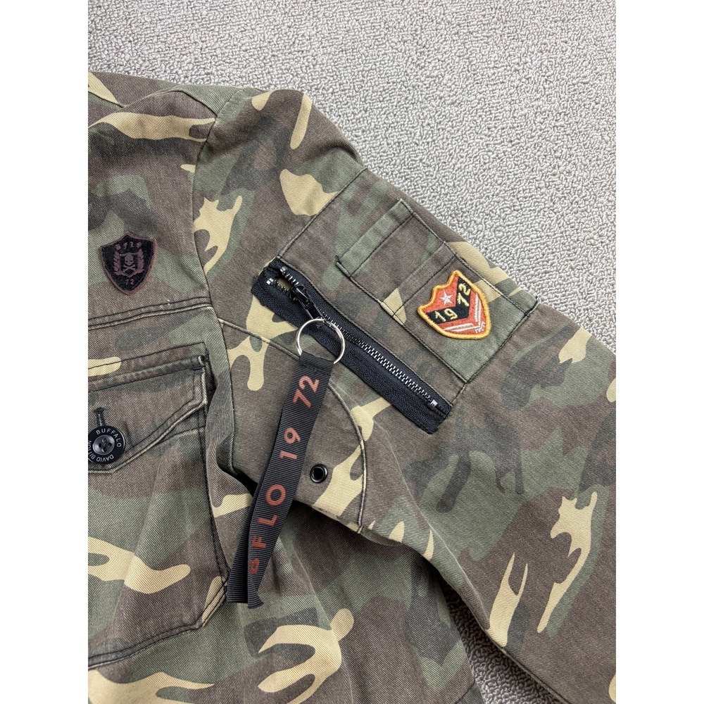 Buffalo David Bitton Military Jacket Men M Multi Color Jabren Camouflage Army - Picture 9 of 13